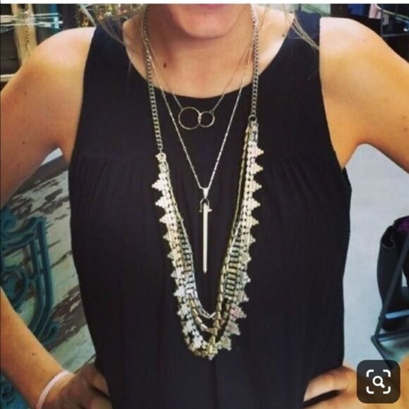 Stella & Dot Mixed Metal Sutton Necklace Versatile - Picture 7 of 8